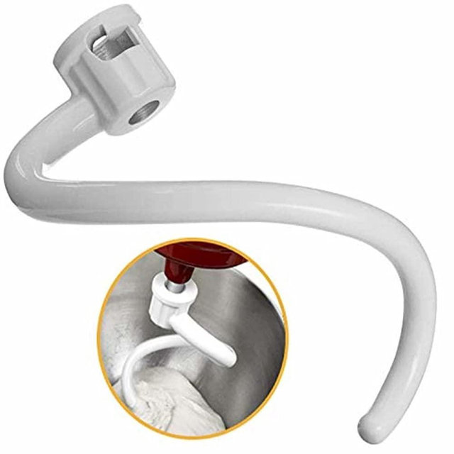 Spiral 6qt Dough Hook for Kitchenaid Stand Mixer - Coated Metal Dough Hook Attachment for 6-Quart Bowl-lift Mixer Models KV25G0X KV25G8X KV25H0X KP26M1X KP26M8X KL26M8X KB26G1X KP26M1X KNS256CDH etc