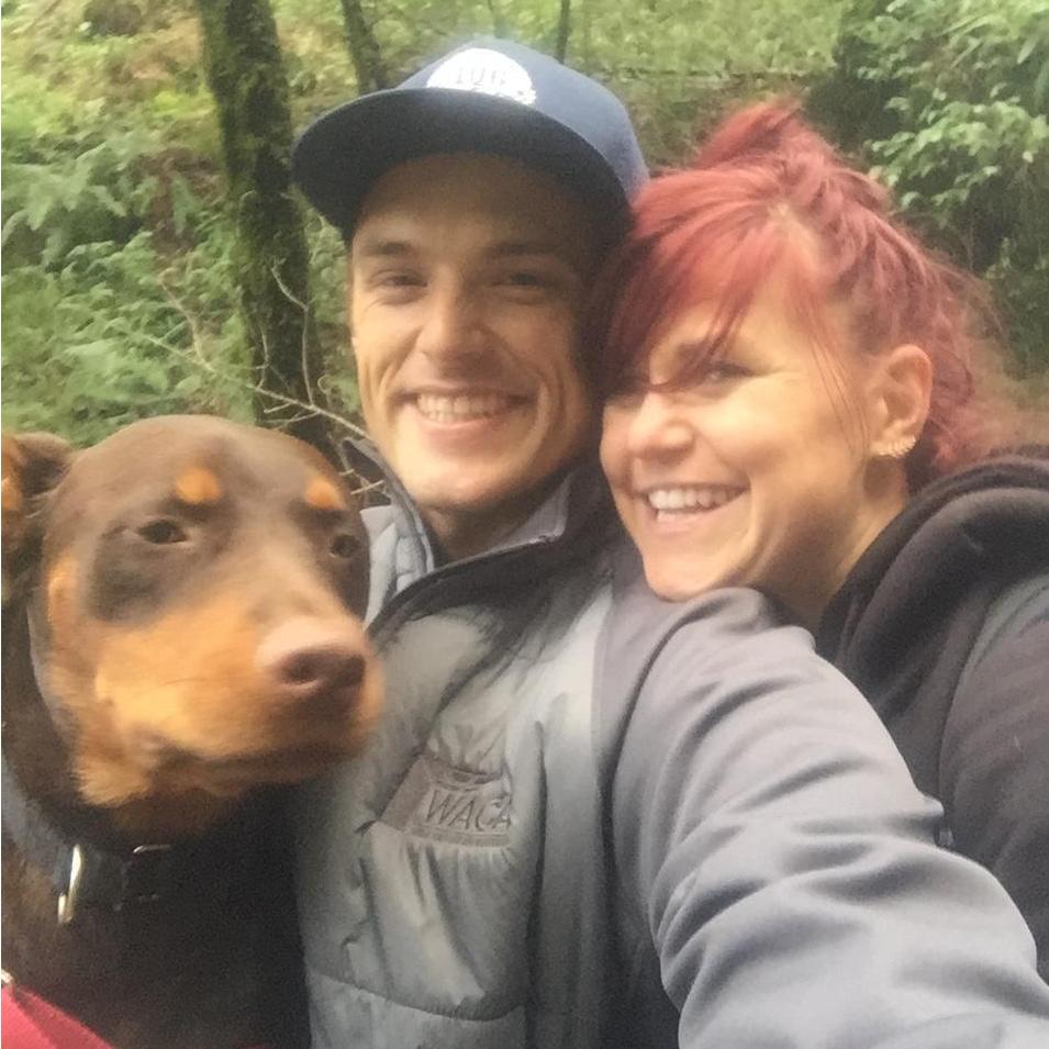 Our first hike, ever.... Rudy is not stoked on me yet