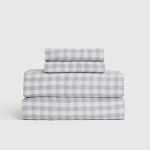 Linen Sheets | Quince in Blue Fog Gingham