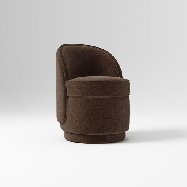 Chase Petite Swivel Chair, Performance Modern Chenille Espresso