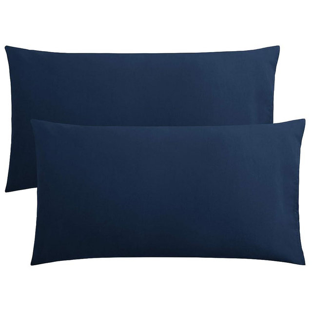 FLXXIE 2 Pack Microfiber King Pillow Cases, 1800 Super Soft Pillowcases with Envelope Closure, Wrinkle, Fade and Stain Resistant Pillow Covers, 20x36, Navy