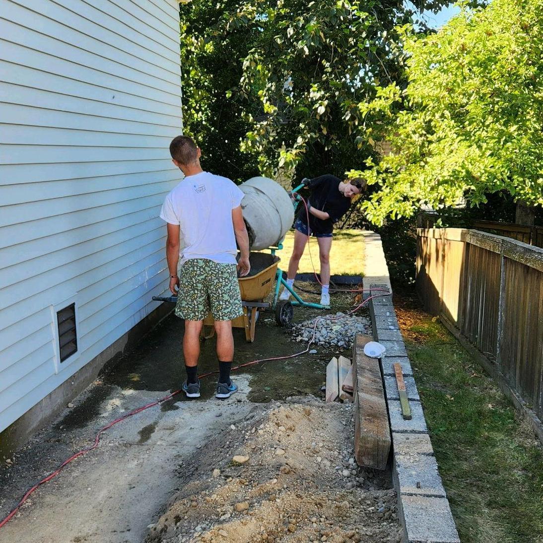 Our first concrete pour