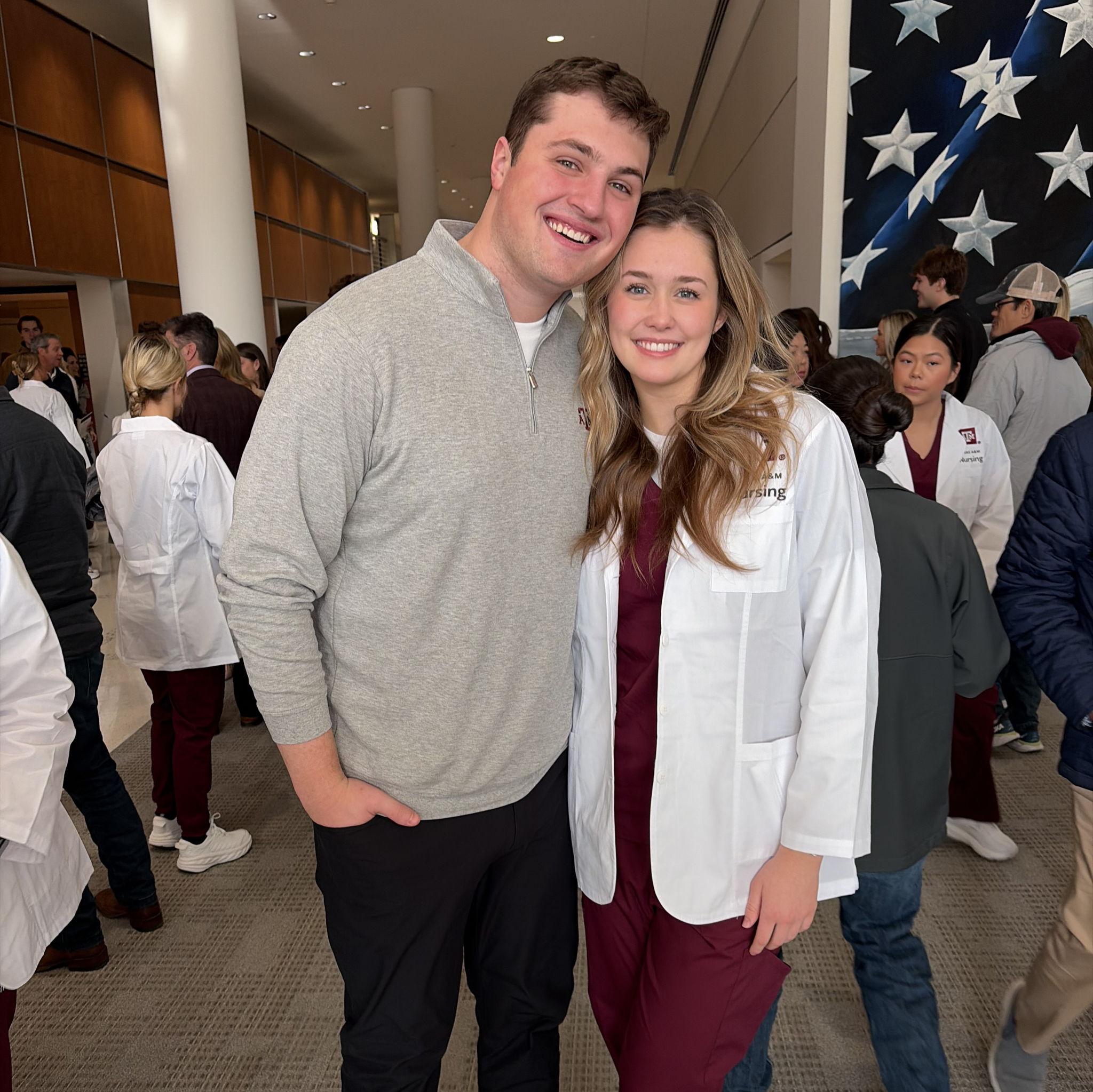 Ella's white coat ceremony for nursing school (Wyatt asked Joel if he could marry Ella this afternoon).