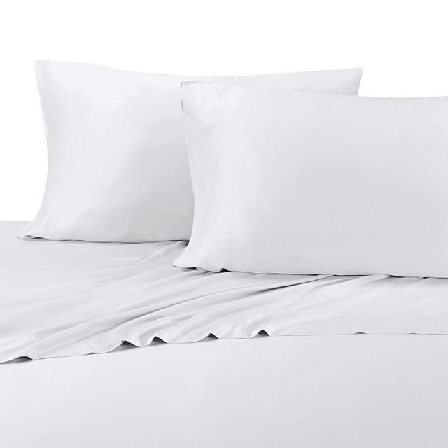 Abripedic Silky Soft Bamboo Sheets, 600 Thread Count, 100% Viscose from Bamboo Sheet Set, King, White