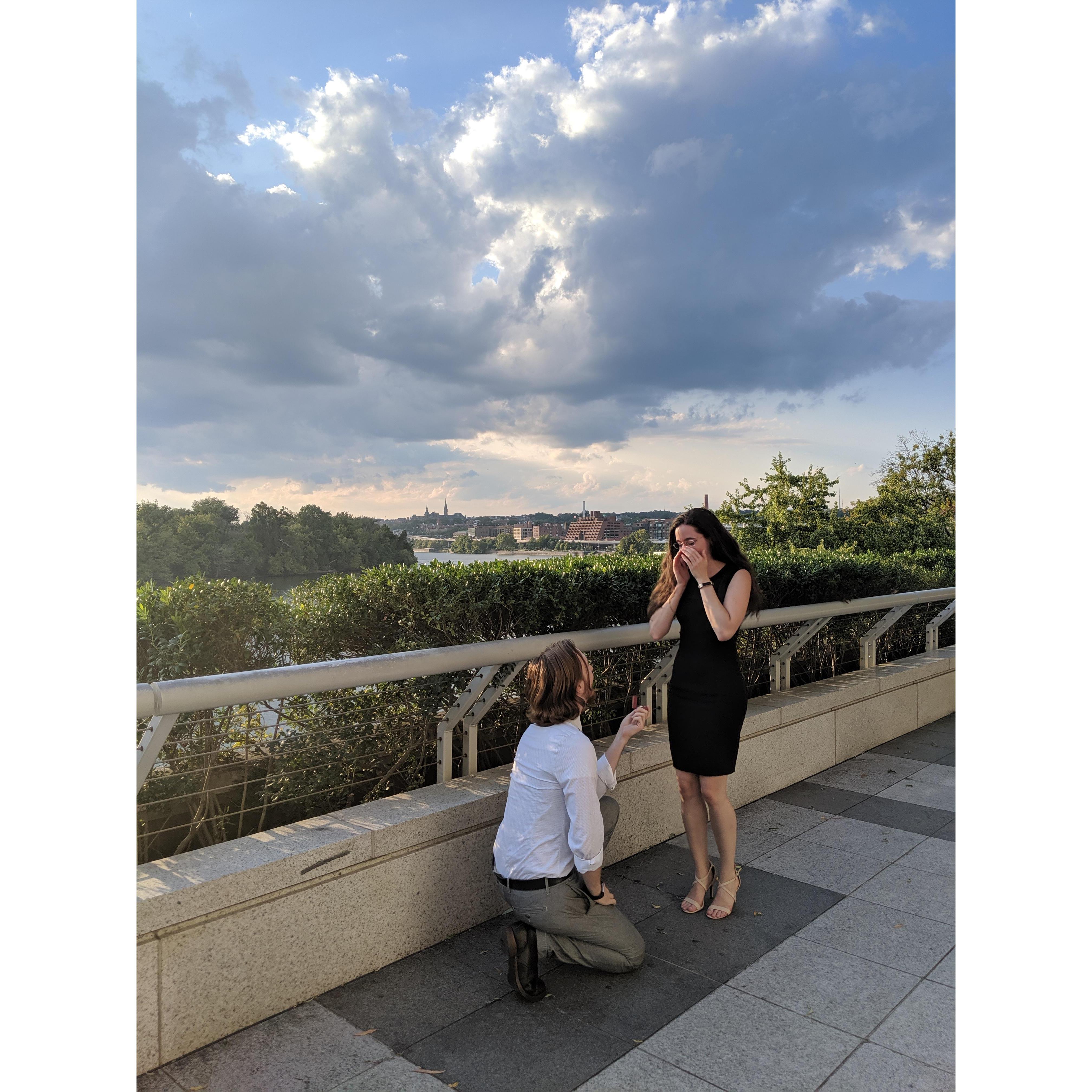 The moment Brad asked, "Will you marry me?".