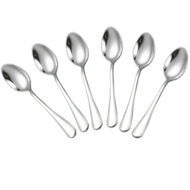 Wesdxc56 Demitasse Espresso Spoons, Mini Coffee Spoon, 5.5 Inches Stainless Steel Small Spoons for Dessert, Set of 6（Silver)
