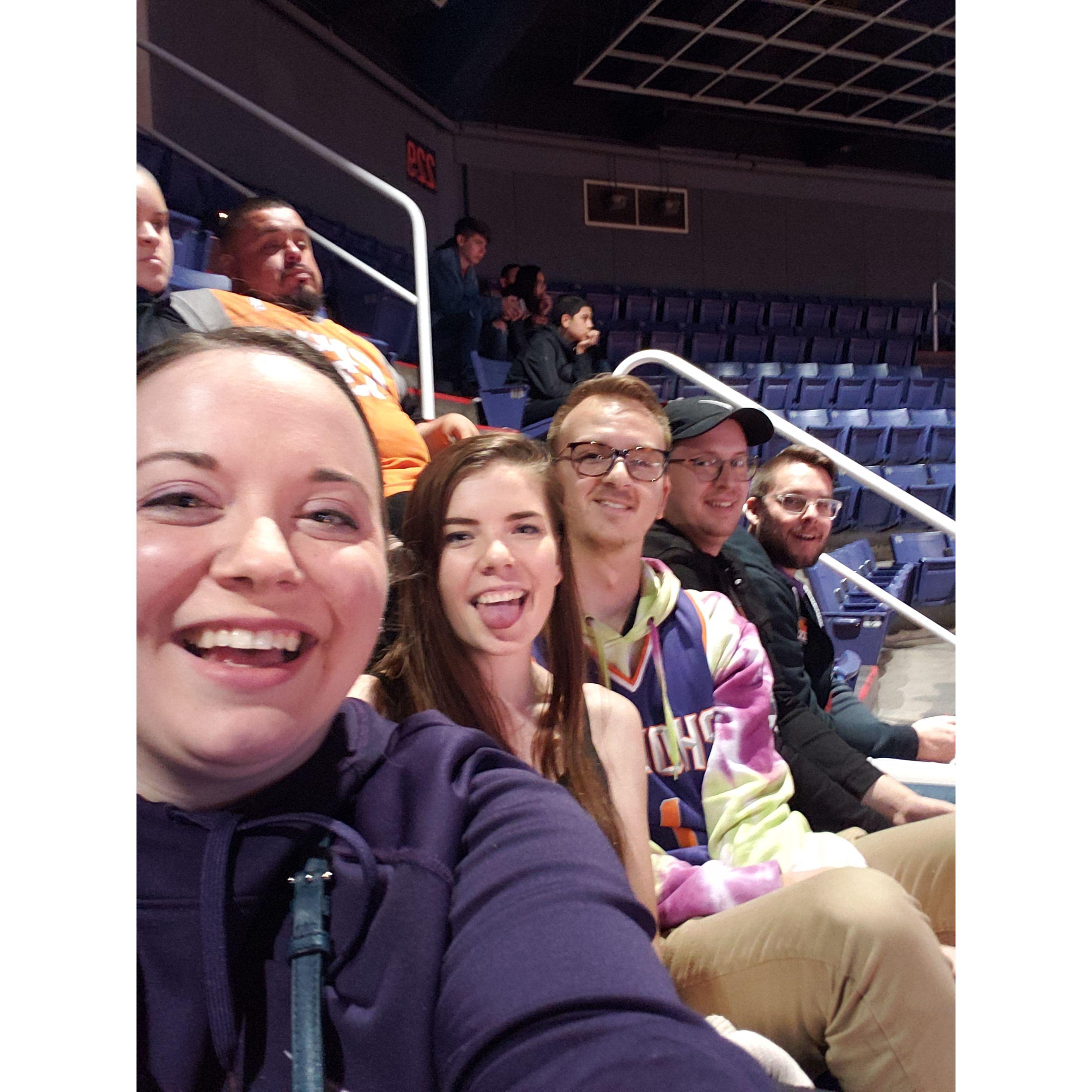 Paige, Ally, Thomas, Jordan, and Nick, Phoenix Suns game, December 2019