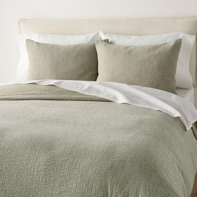 King Gauze Stitch Pin Dot Duvet Cover Green - Hearth & Hand™ with Magnolia