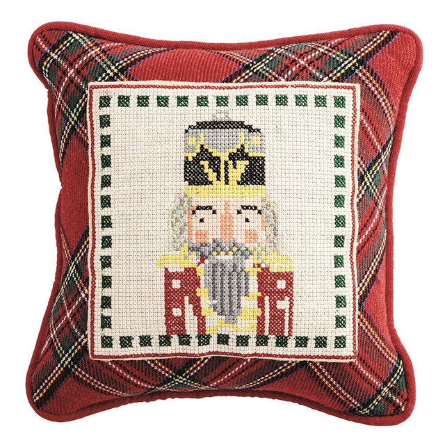 Mud Pie Christmas Nutcracker Needlepoint Pillow