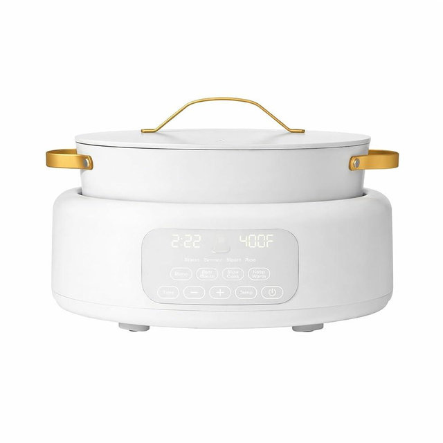 Slow Cook 6 Quart Electric Multi Cooker 10 in 1 with Programmable Touch Display, Slow Cook Sear Steam