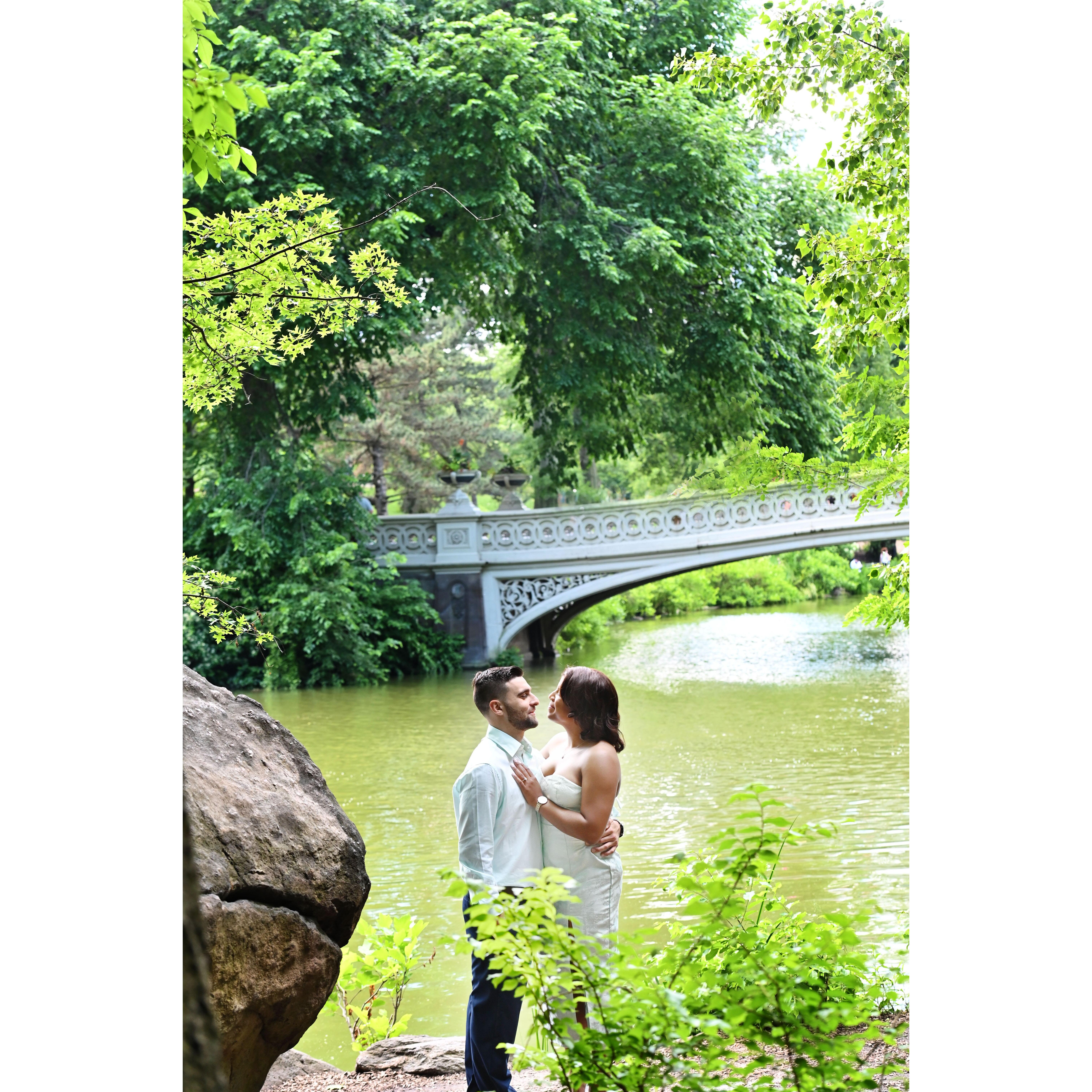 A private moment in Central Park during our Engagement Shoot