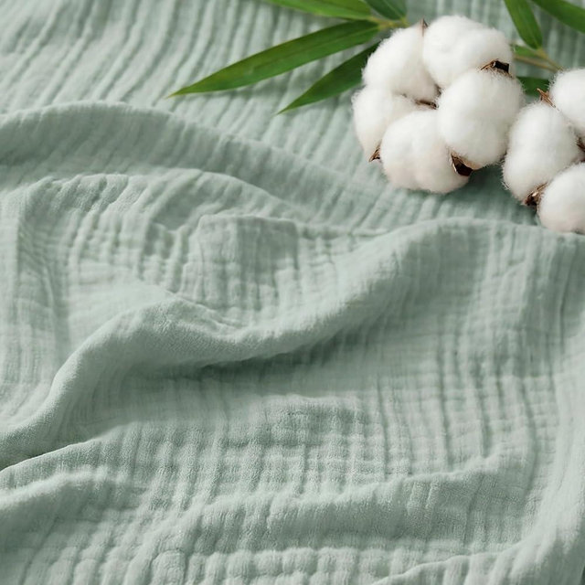 Bedsure Cooling Muslin Blanket Queen Size for Bed, Summer Gauze Blanket for Adults, 55% Rayon Derived from Bamboo & 45% Cotton, Breathable Lightweight Soft for Hot Sleepers, Sage Green, 90x90 Inches