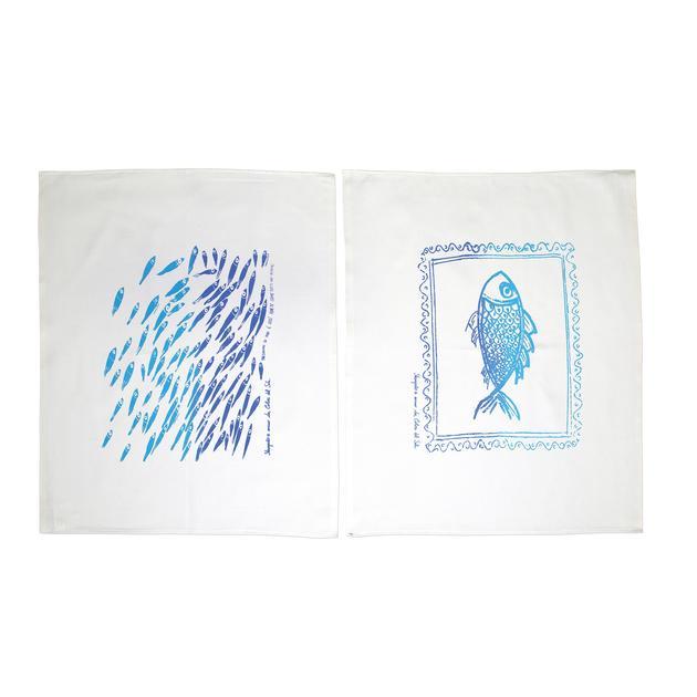 Siciliano Linens School of Fish Dish Towels - Set of 2