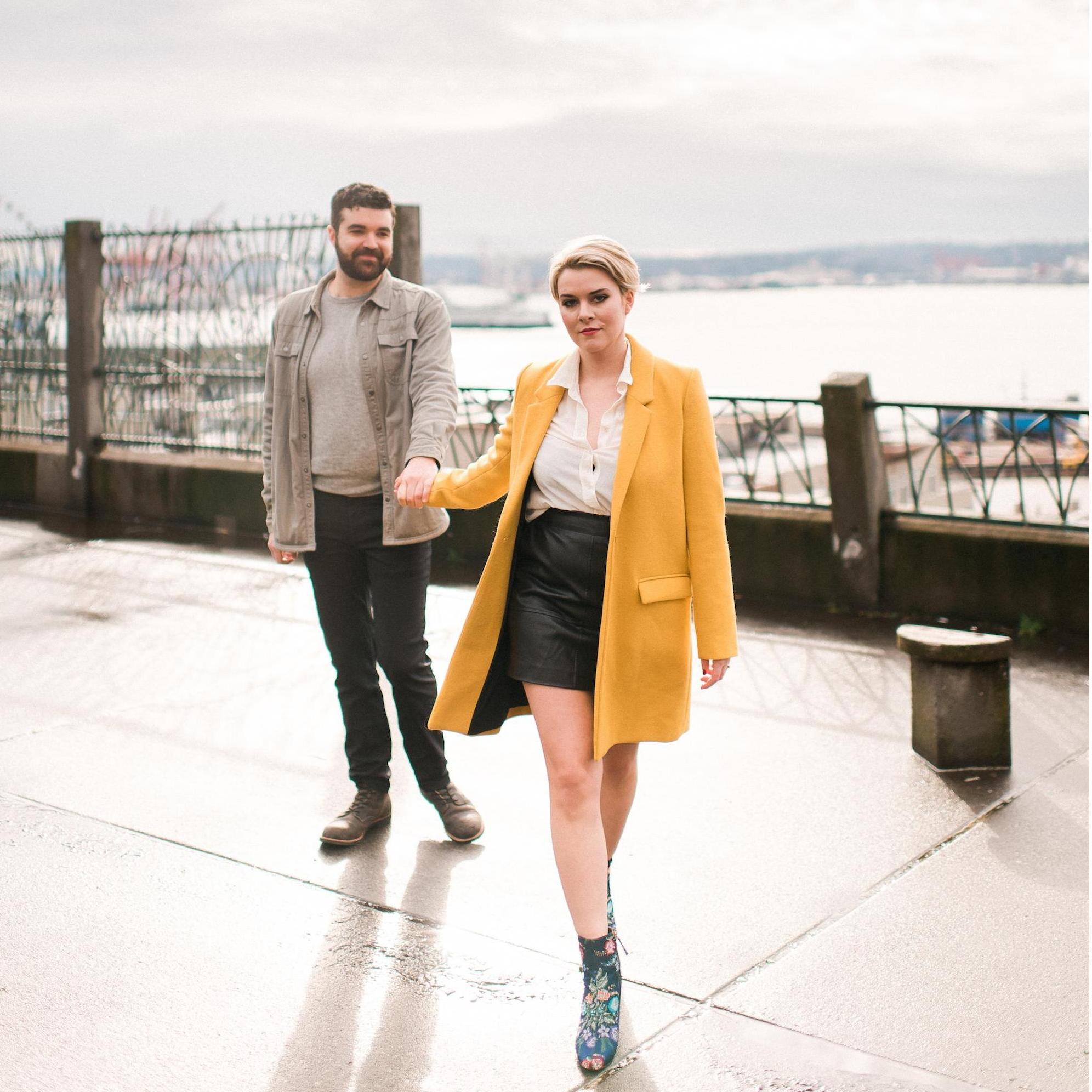 We had our engagement photos taken in downtown Seattle. Photographer: Adrien Craven