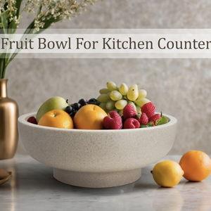 Large Decorative Bowl, Fruit Bowl for Kitchen Counter, Modern Resin Bowl for Home Decor, Key Holder for Entry Table, Sand Beige