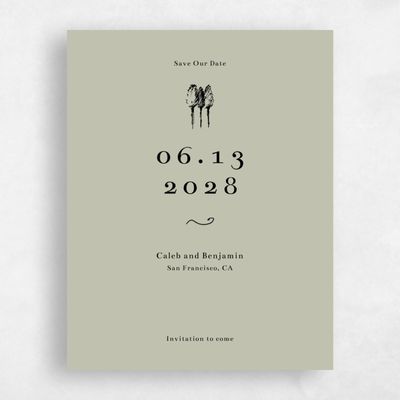 Sage, Green Wedding Save the Date - Rue Stamp