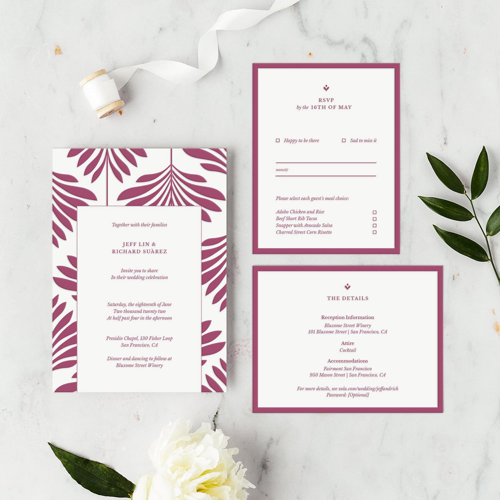 Mantova Frame Letterpress | Navy | Zola Wedding Invitations