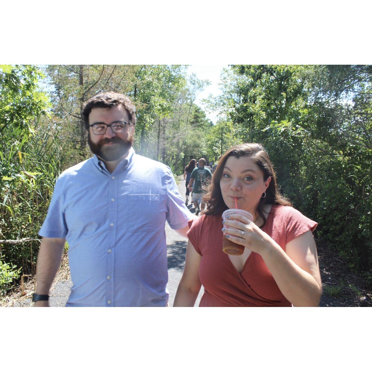 Yes, Bethany was holding Dunkin when Aiden proposed