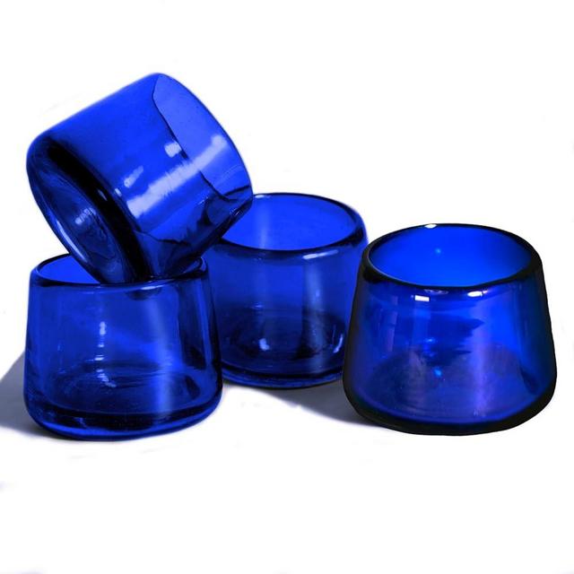 Mezcal & Tequila Sipping Glasses - Set of Four | Artisan Hand Blown Glass from Mexico | Handmade Copitas - Mezcal & Tequila Gift Set | Taste of Mexico in Every Sip
