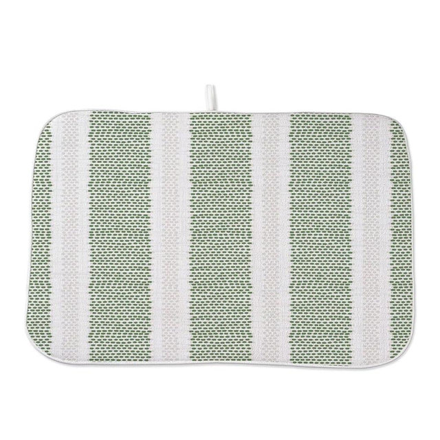 Boho Sage Green Dish Drying Mat 18 x 24 inch Modern Geometry Polka Dot Striped Decorative Drying Mats Microfiber Absorbent Dish Washable Draining Mat for Kitchen Counter Decor