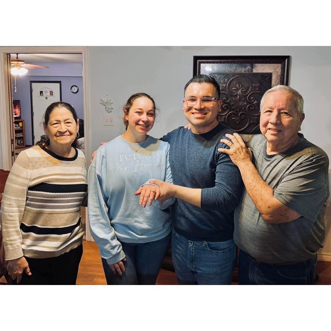 The first picture with Pa and Yeya after announcing our engagement!