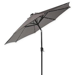 Destination Summer 9-Foot Round Aluminum Solar Umbrella in Ocean