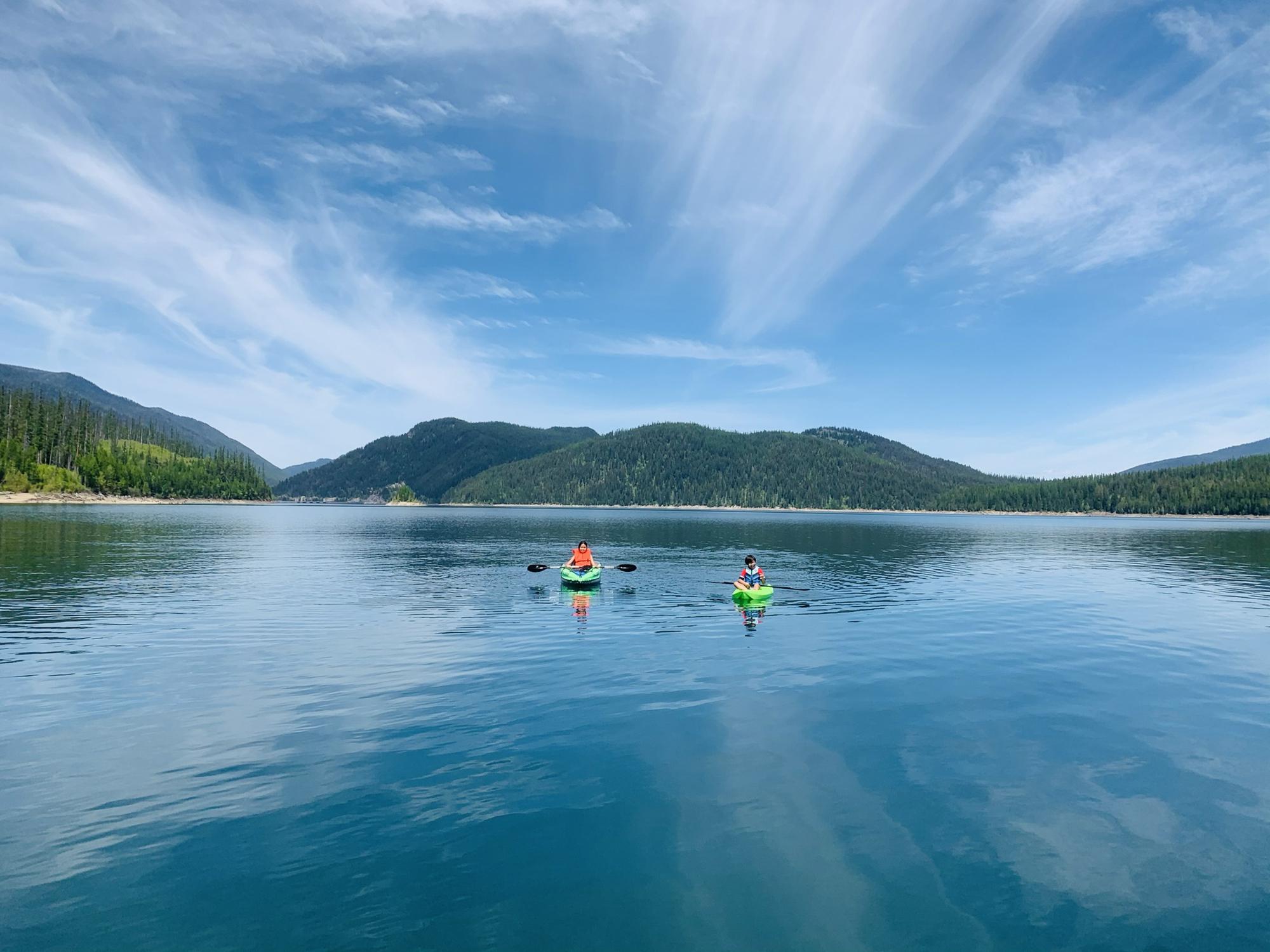 Our children enjoying a beautiful day in a lake in Montana
