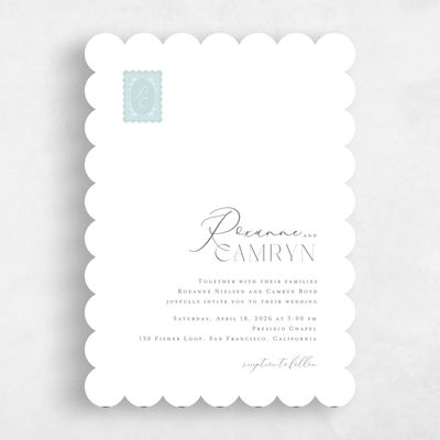 Multi-Colored Wedding Invitation - Poplar Stamp