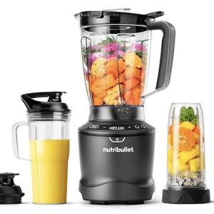 nutribullet® SmartSense Blender Combo, 1400W, 64oz Pitcher, 32oz & 24oz Cups, 5-Speed, Smoothies, Ice and Frozen Fruit, Nut Milk, Soup, Gunmetal Gray, NBF50700