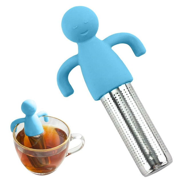 304 Stainless Steel Tea Infuser for Loose Leaf Tea, Extra Fine Mesh Tea Strainer Ball with Handle, Reusable Tea Steeper Filter for Cup, Mug and Teapot (sky blue)
