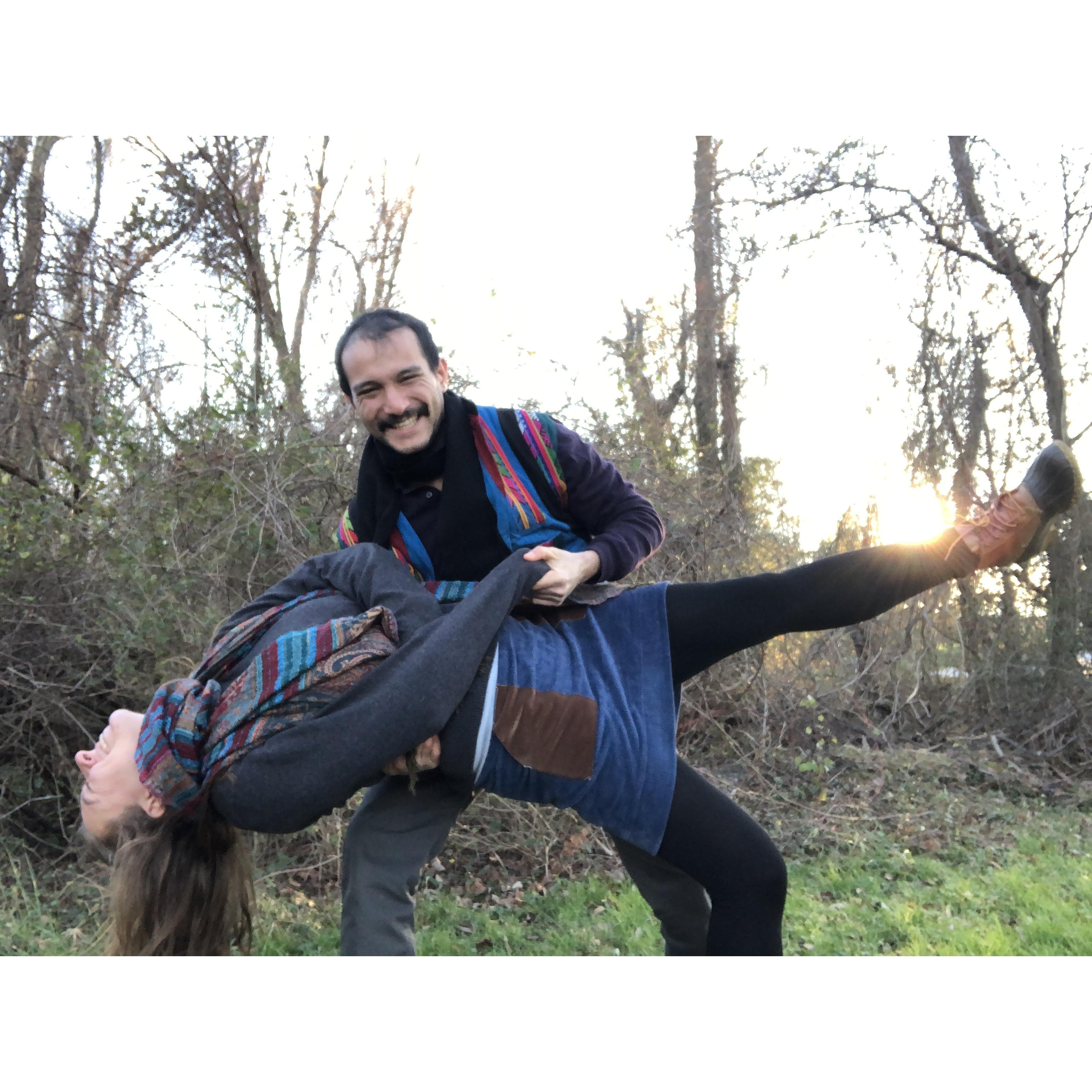 December 2020: Photoshoot for a Christmas Card at Joseph's Postbacc Goucher campus