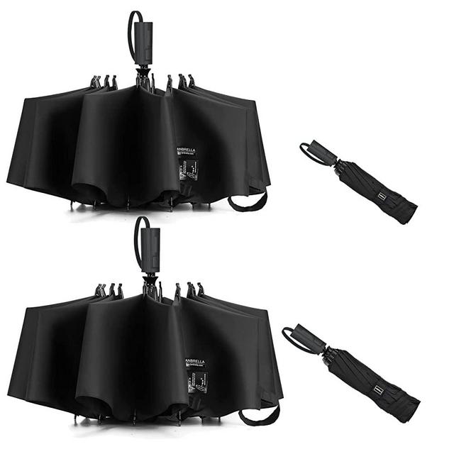 LANBRELLA Umbrella Windproof Travel Umbrella Compact Folding Reverse Umbrella