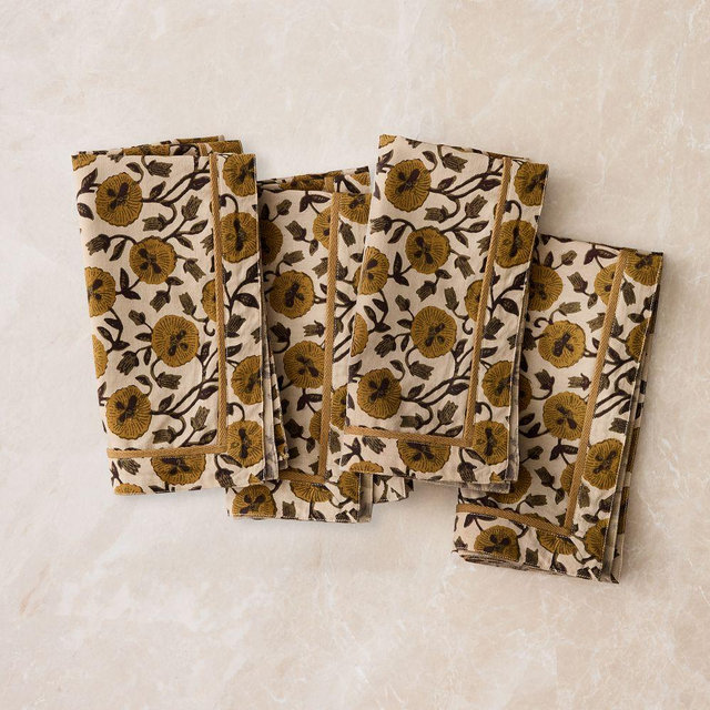 Laney Floral Napkin, Honey, Set of 4
