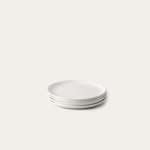 Dessert Plates Set of 4 : Speckled White
