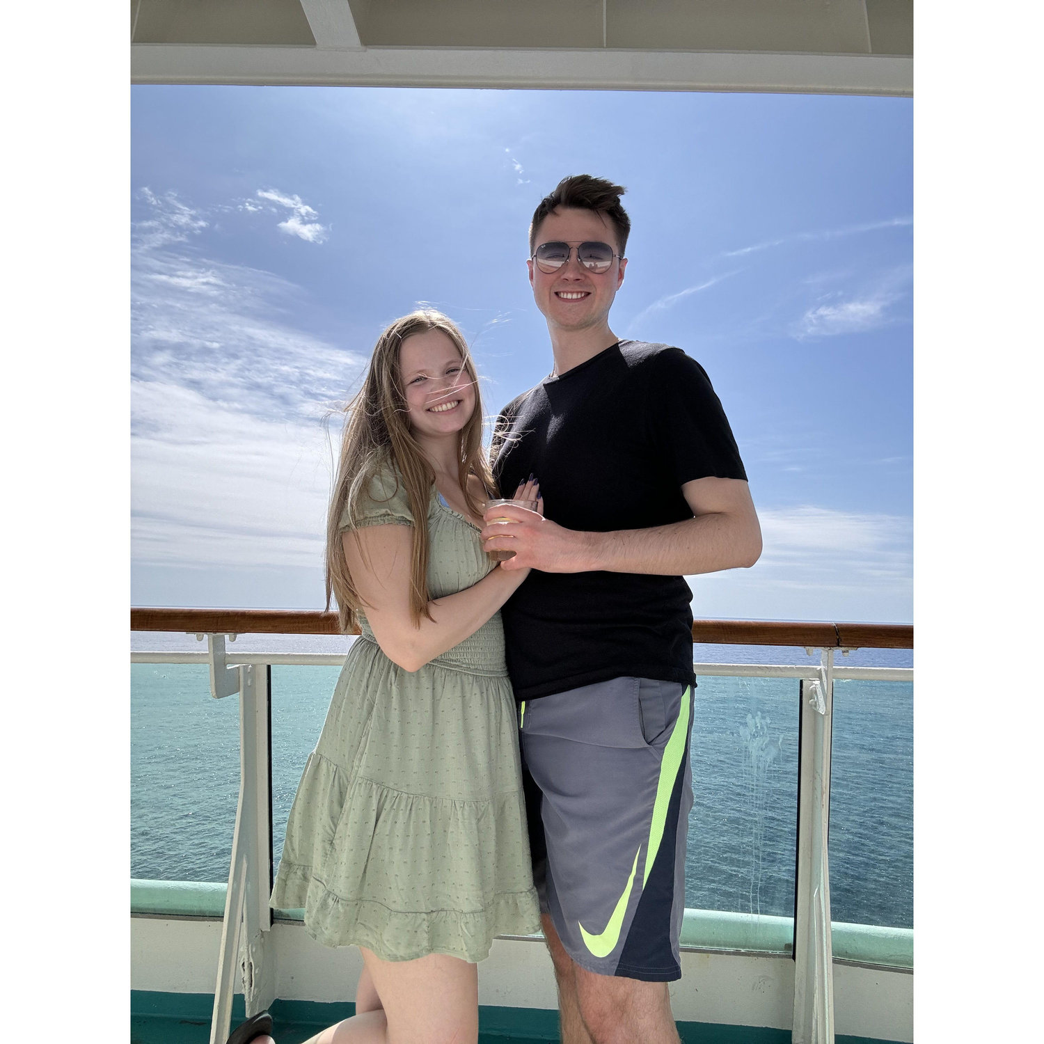 Margaux and Austin in the Gulf of Mexico while on the Royal Caribbean - Voyager of the Seas.