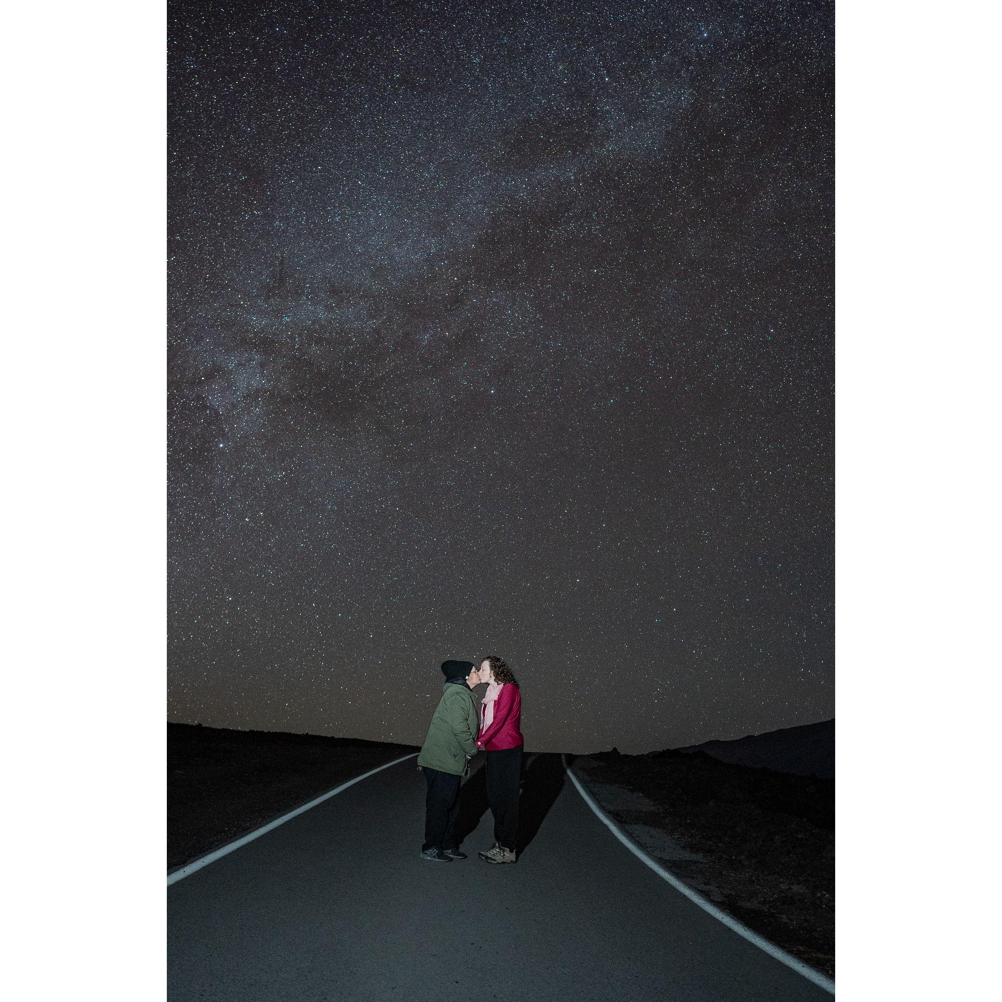 Stargazing on top of a volcano in Hawaii
