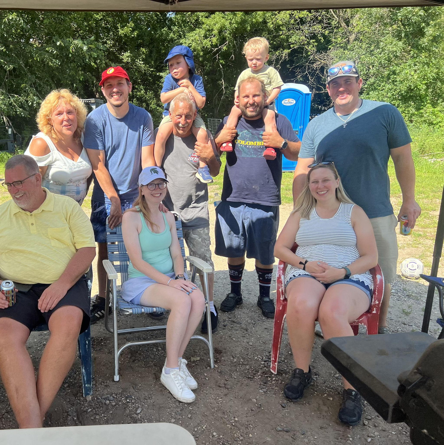 Mike and I with Mike's family on our annual trip to Osakis, MN for the Pederson family reunion!