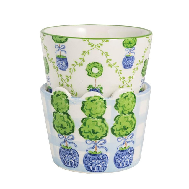Mud Pie Ceramic Topiary Assorment Ramekin Set