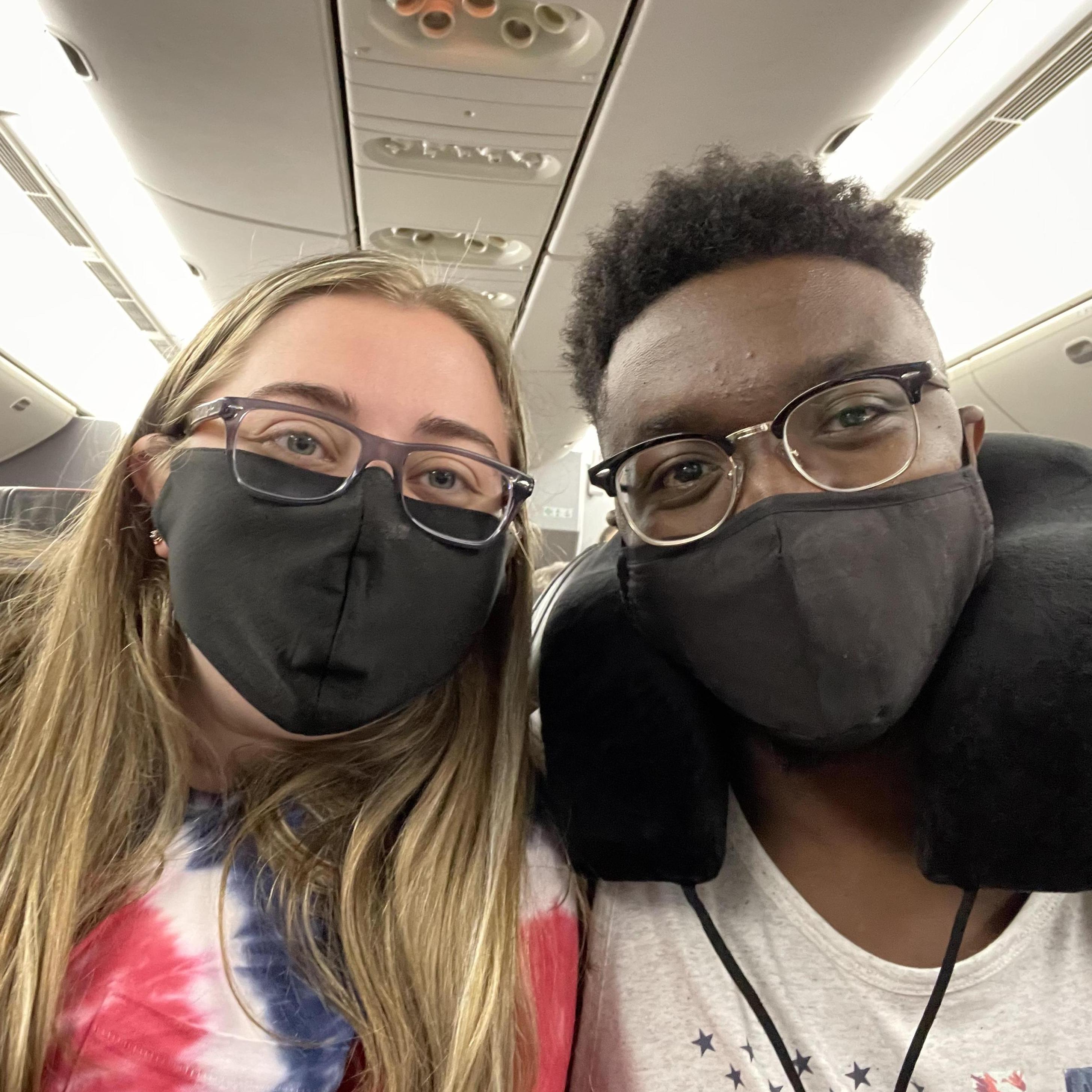 Our first plane ride together