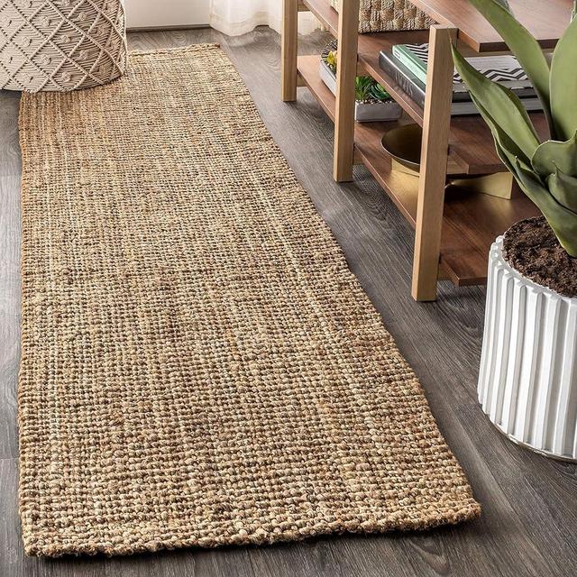 JONATHAN Y NRF102A-214 Pata Hand Woven Chunky Jute Natural 2 ft. x 14 ft. Runner Rug, Bohemian, Transitional, Rustic for Home, Bedroom, Living Room, Kitchen, Entryway/Hallway