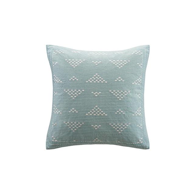Cario Embroidered Square Throw Pillow Blue