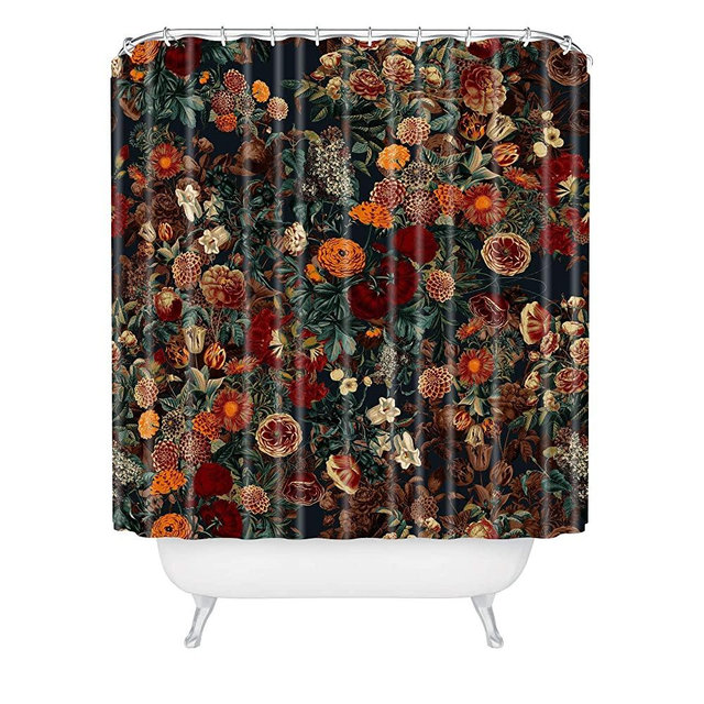 Society6 Burcu Korkmazyurek Exotic Garden-Night XXXI Shower Curtain, 72" x 69", Multi