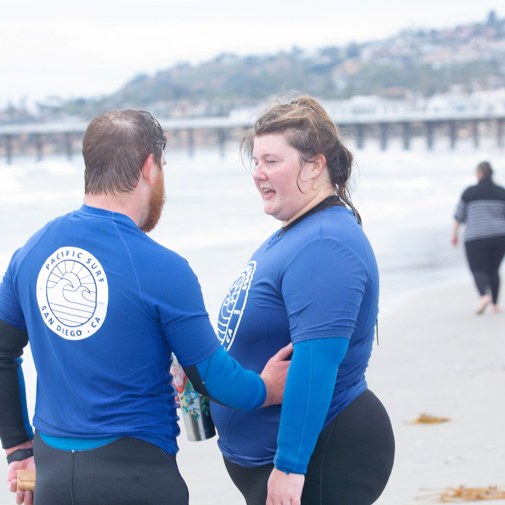 Right before he got down on one knee. He brought my water bottle up since I'd been eating salt water for an hour.