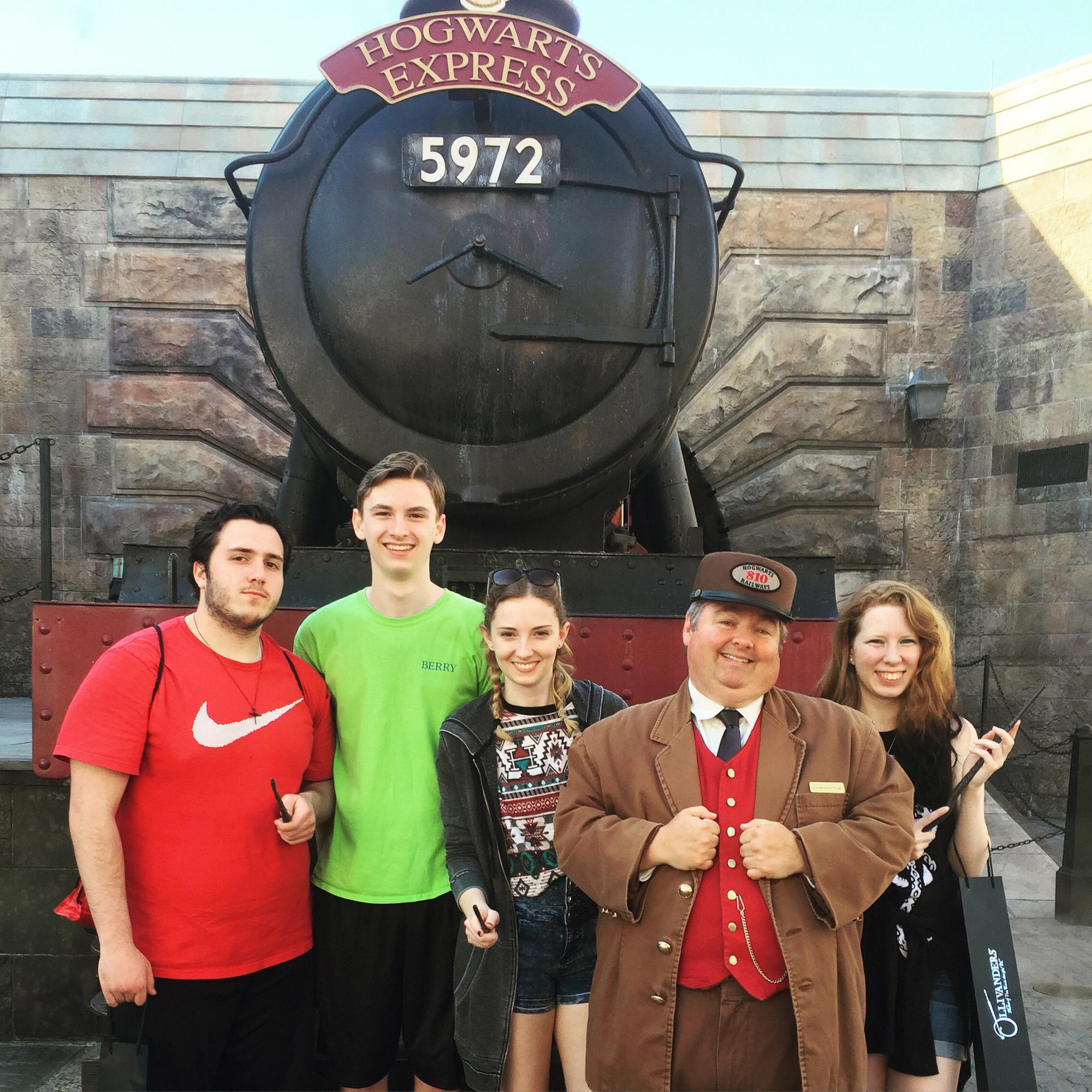 A picture from when we went to Universal Studios in 2016 with Andrew and Amber. Yes, Grant is smiling.