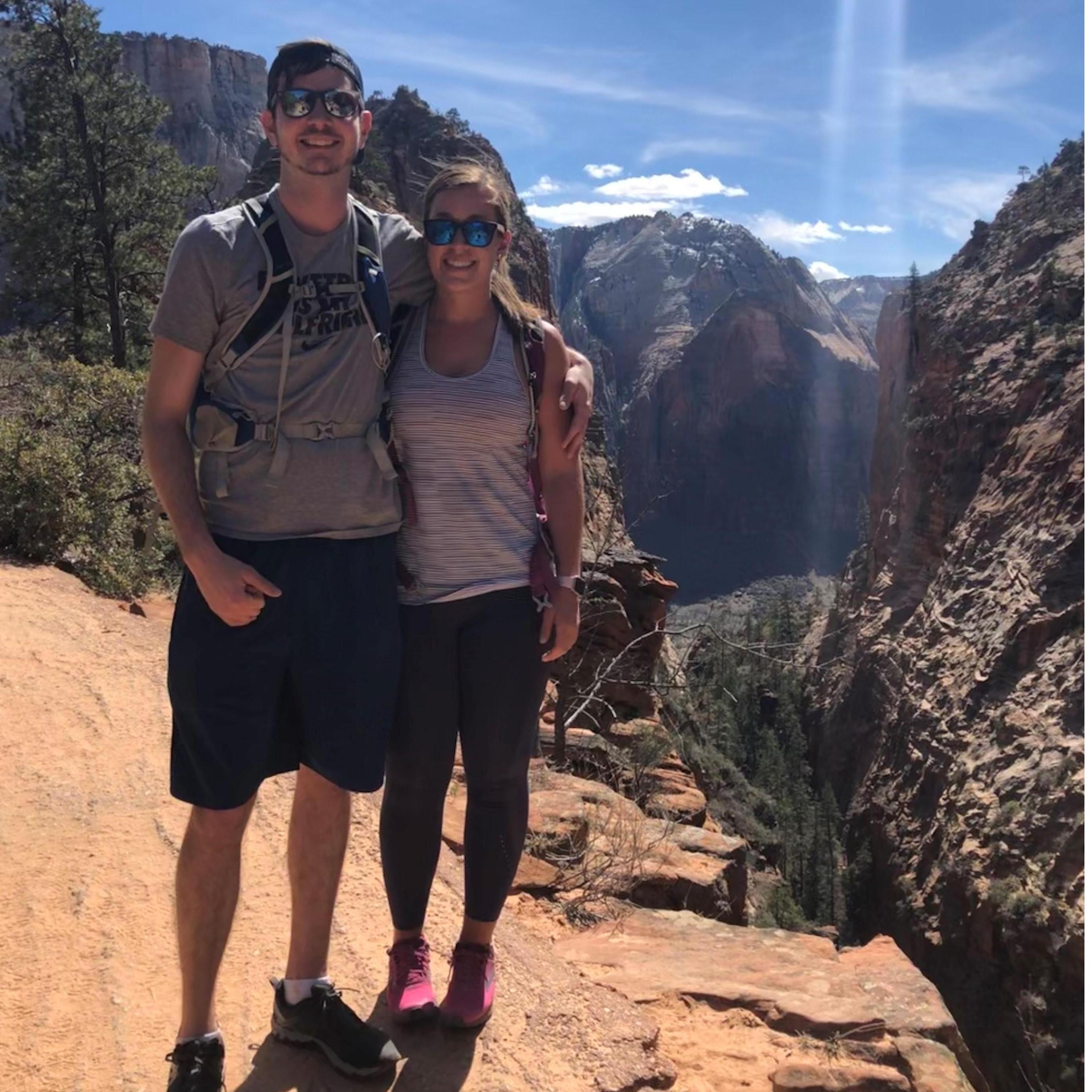 Spring Break 2018- when we went to Vegas, only to leave it and join friends in Zion National Park to hike Angels Landing!