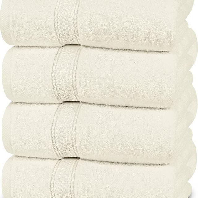 Utopia Towels - Bath Towels Set, Ivory - Premium 600 GSM 100% Ring Spun Cotton - Quick Dry, Highly Absorbent, Soft Feel Towels, Perfect for Daily Use (4-Pack)