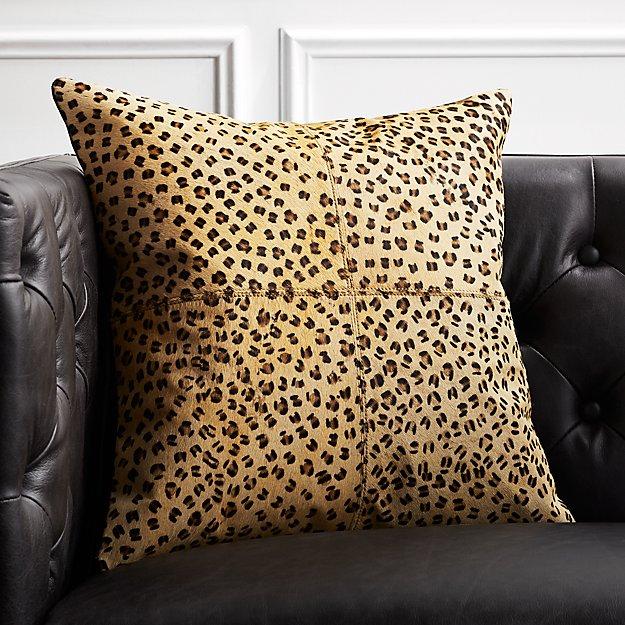 18" Hide Cheetah Print Pillow