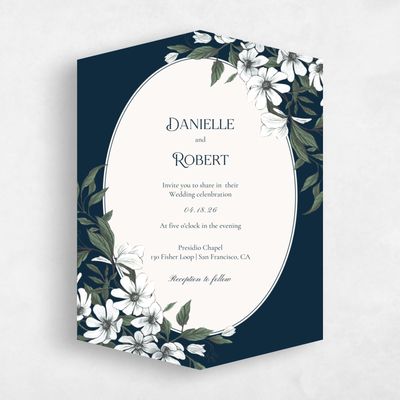 Blue Diamond Wedding Invitation - Melcher Portrait