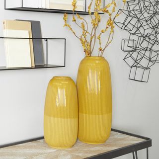 2-Piece Bubbly Ceramic Vase Set