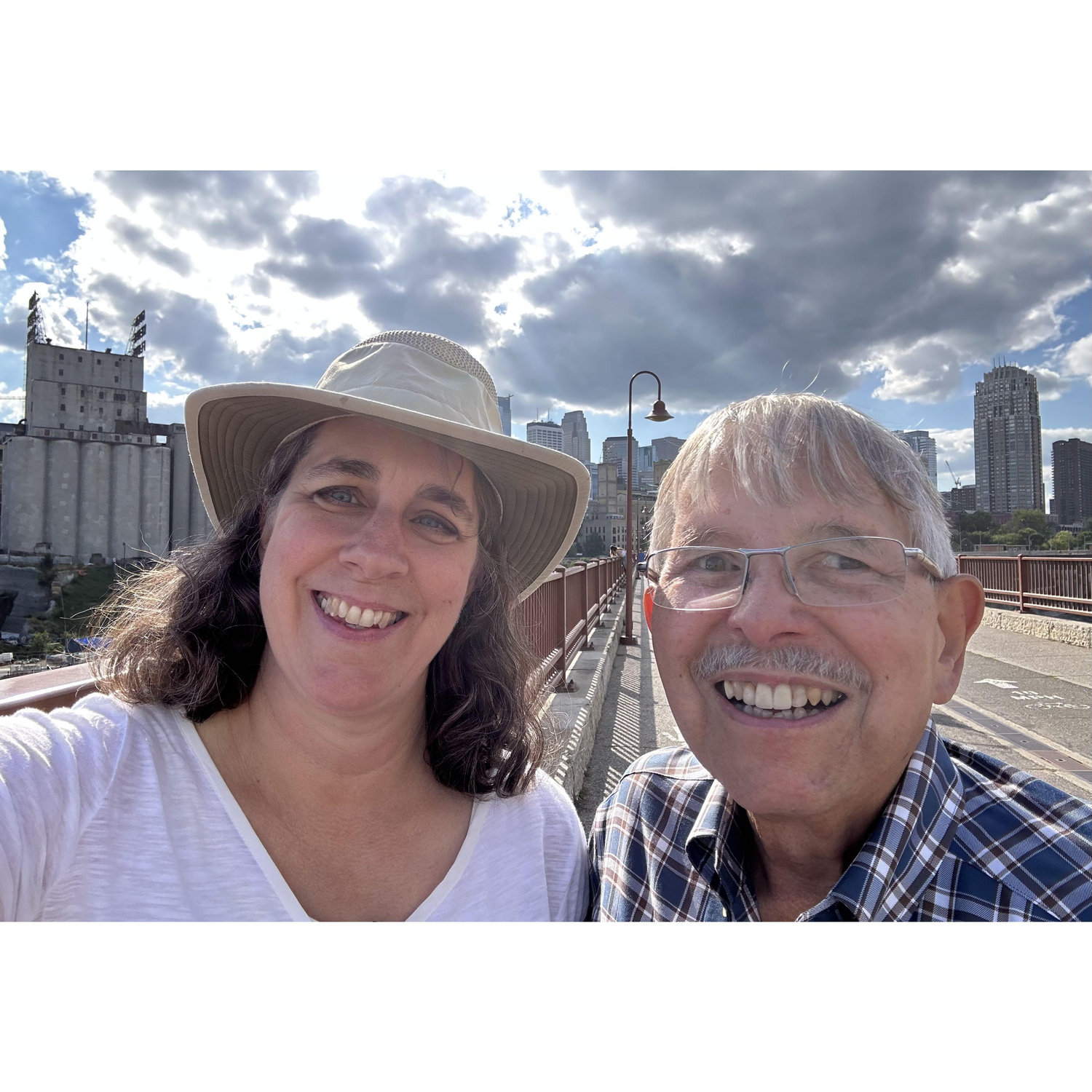 Fun walk on the Stone Arch Bridge in Minneapolis